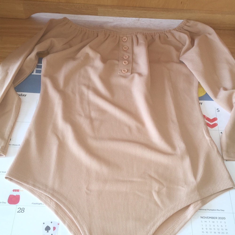 Cream Very Sexy Women’s Bodysuit Off The Shoulder